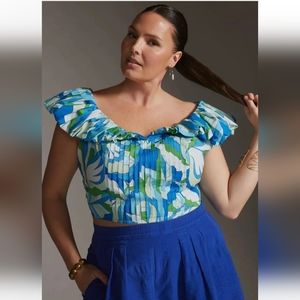 Maeve Anthropologie size XL puff sleeve top NWT